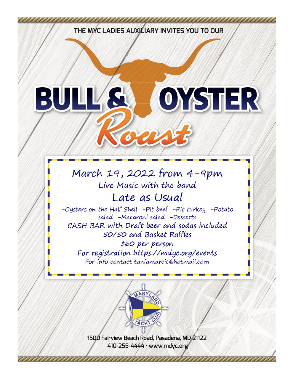 Maryland Yacht Club - Bull & Oyster Roast